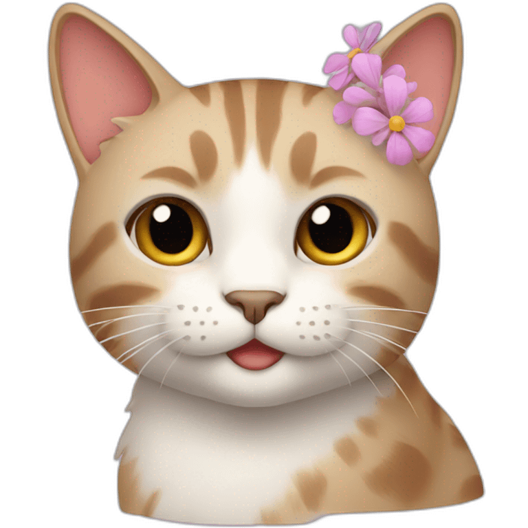 cat with flowers emoji