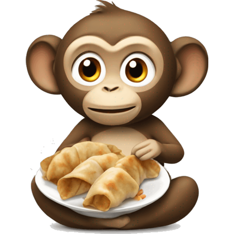 monkey eating a gyoza emoji