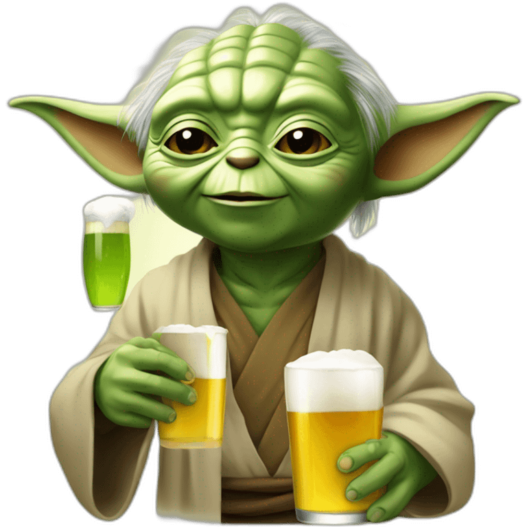 Yoda qui boire une bière emoji