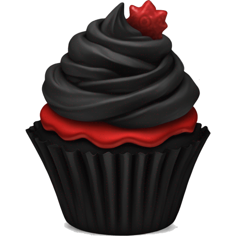 Gothic Red cupcake black icing emoji