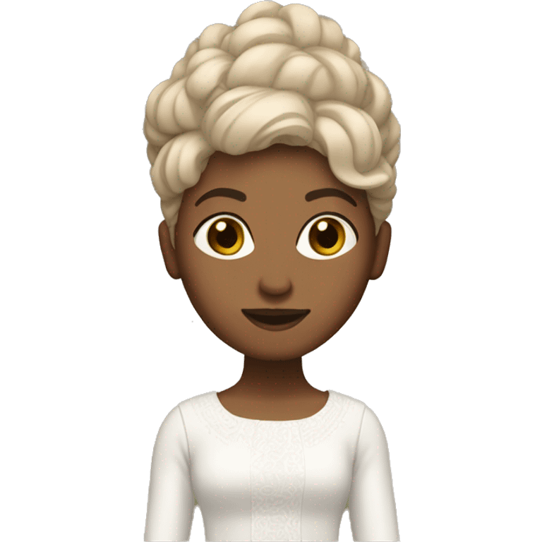 light brown hair woman with candomblé outfit emoji