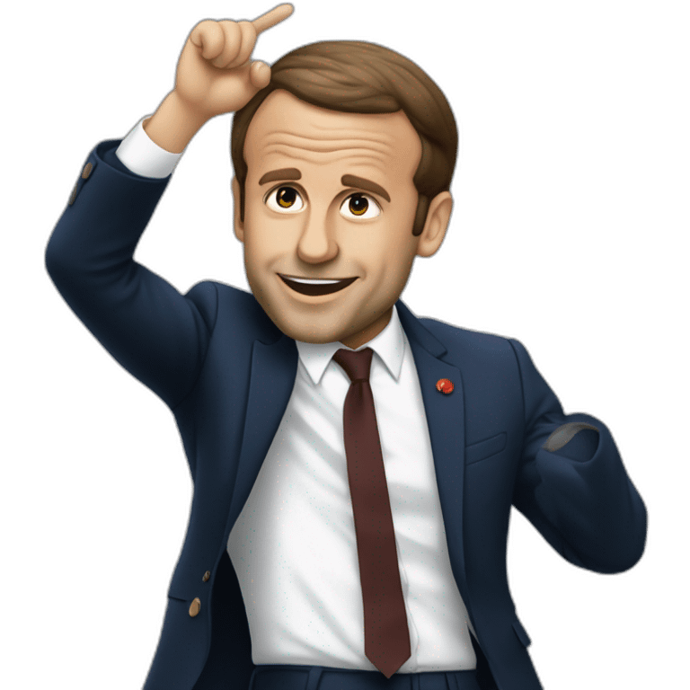 macron qui fais un dab emoji