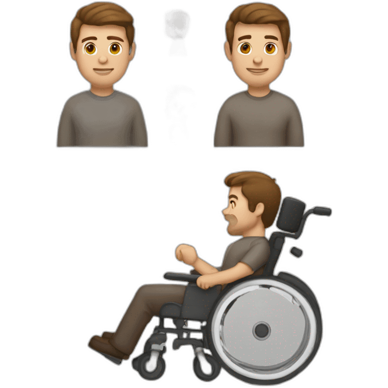 brown-hair-man-wheelchair emoji