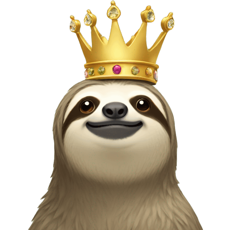 sloth wearing crown emoji