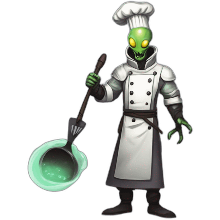 alien chef scifi roguelike rpg style inspired by slay the spire digital art emoji