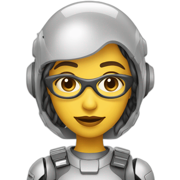 Female AI based teacher deressed like a futuristic robotic astrounaut emoji