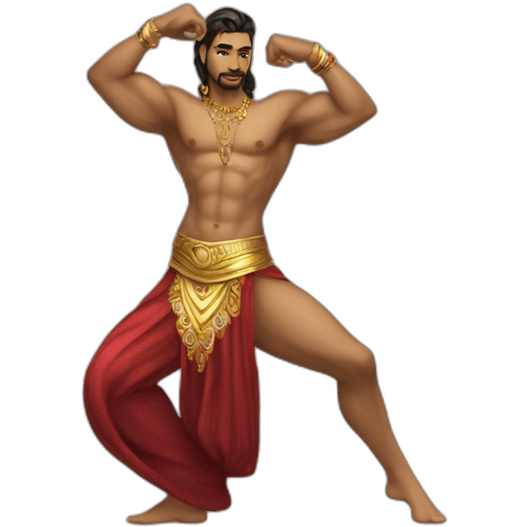 Male belly dancer macho emoji