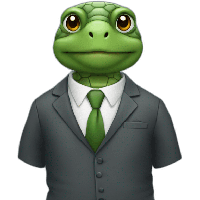 Turtle wearing suit emoji