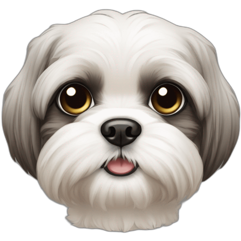 Blind one eye shih tzu puppy smirking  emoji