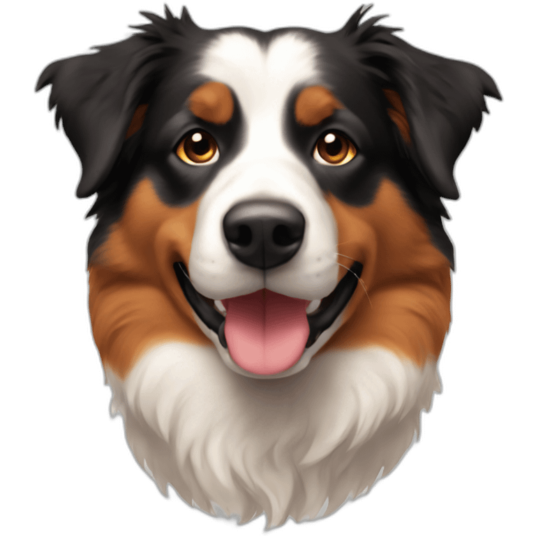 Mini American shepherd red tri emoji