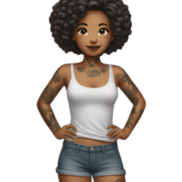 girl with body tattoo emoji