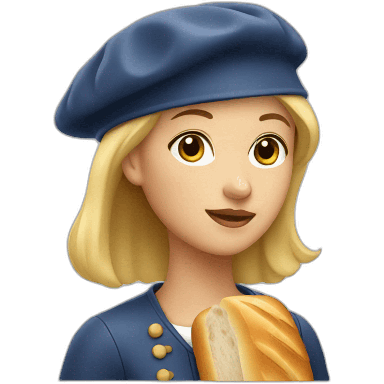 french-girl-with-bread-and-beret emoji