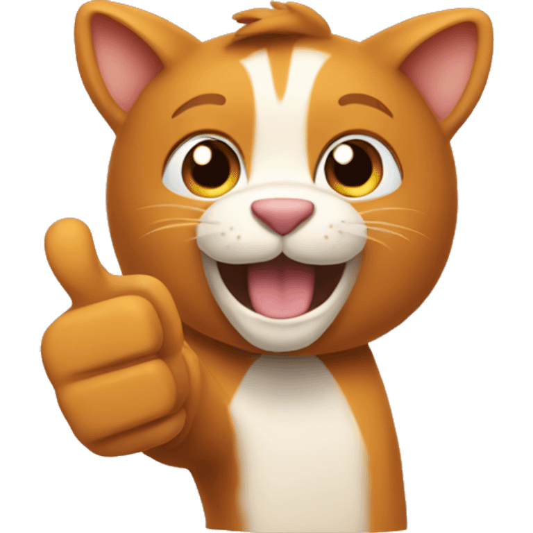 ginger paw thumbs up to the left emoji