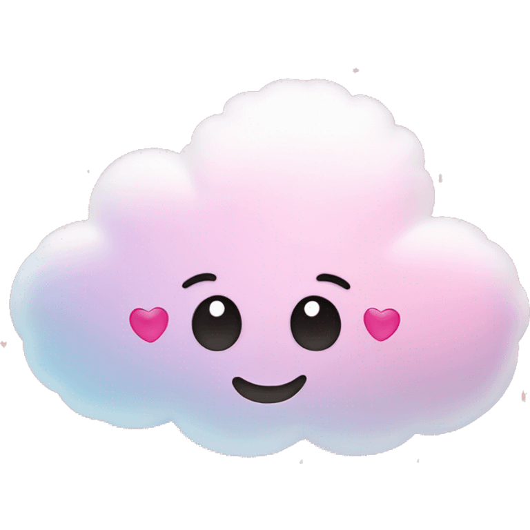 Cloud with pink heart and sparkles emoji