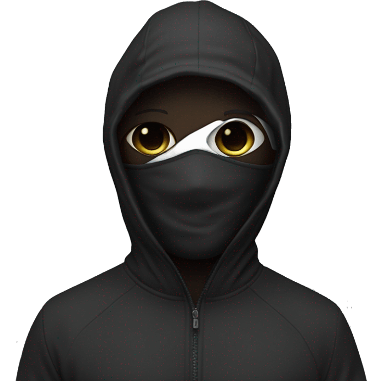 Cagoule noir homme métisse emoji