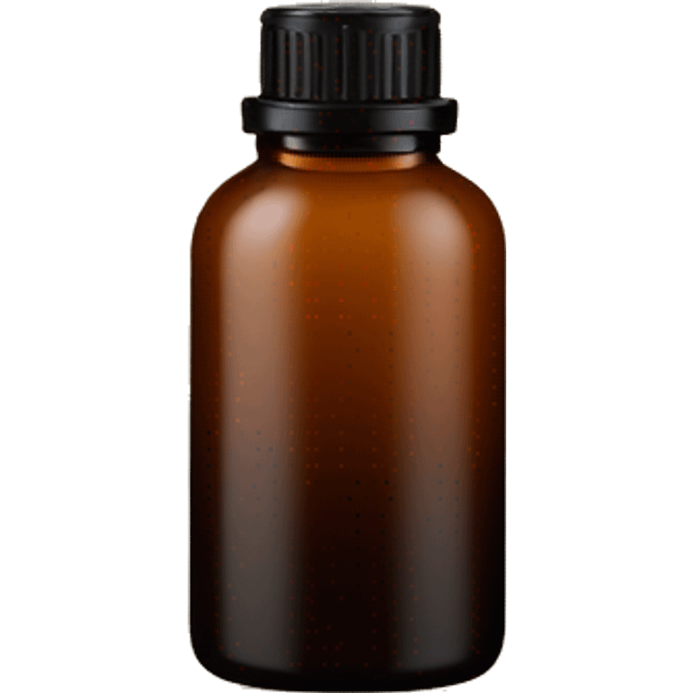 Essential Oil bottle in amber brown with black cap cover emoji