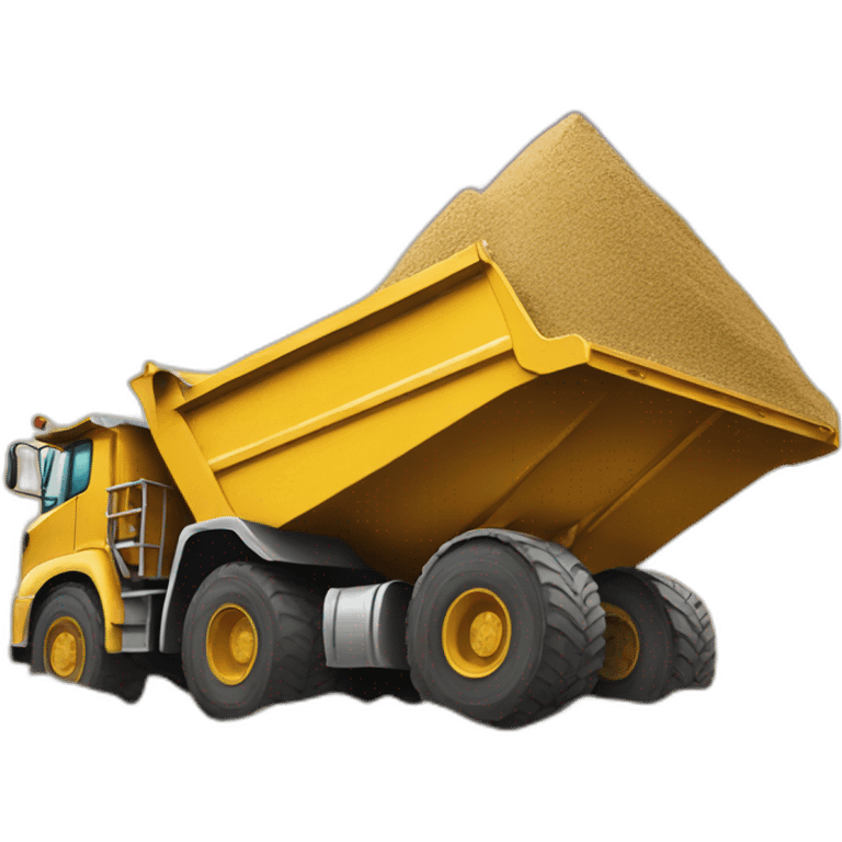 dump truck with sand emoji