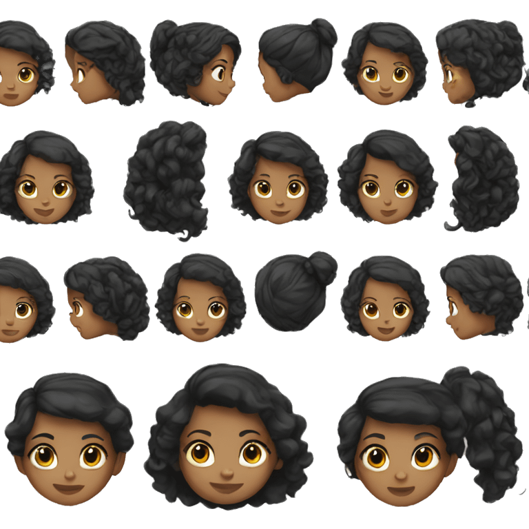 Girl black hair  emoji