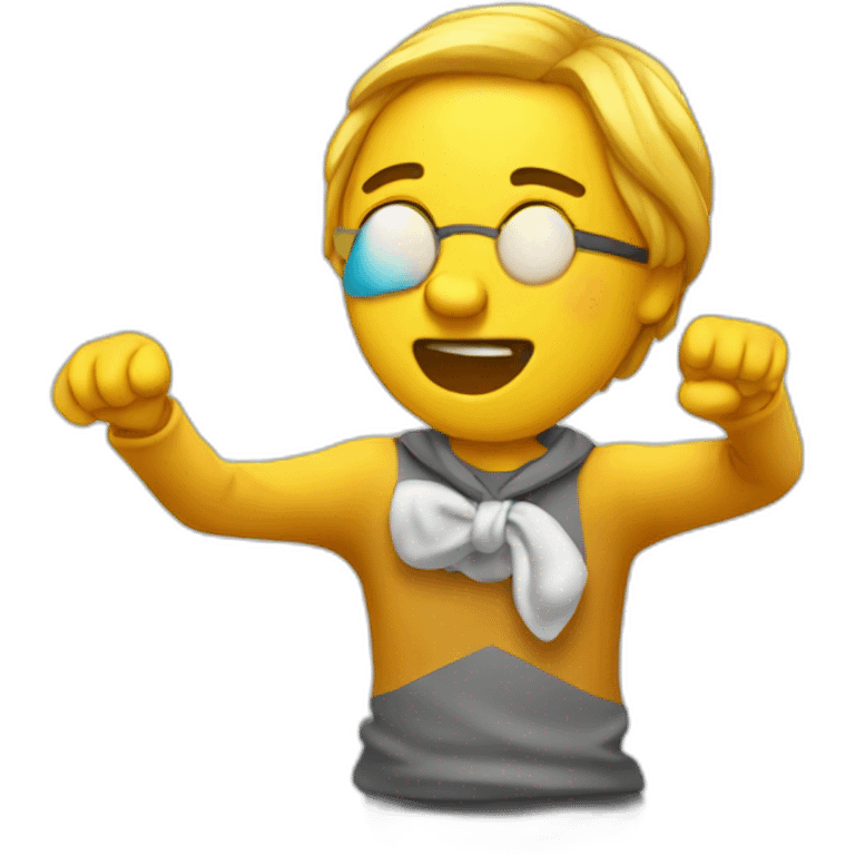 personne qui fait un dab emoji