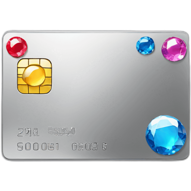 Platinum credit card with gems emoji