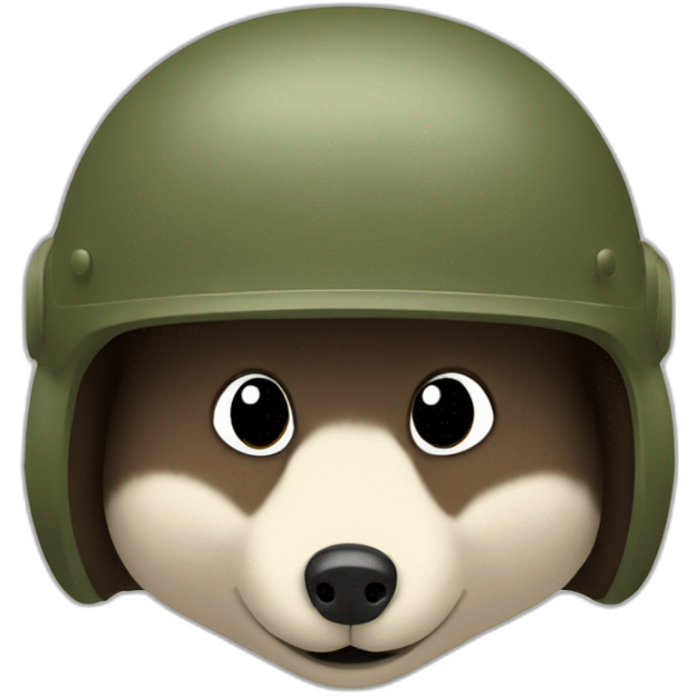 Hedgehog in the military helmet emoji