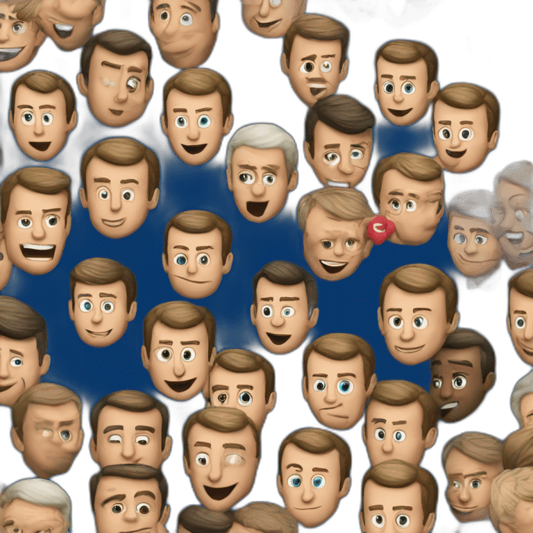 Emmanuel Macron qui fait un bisou à marine le Penn emoji