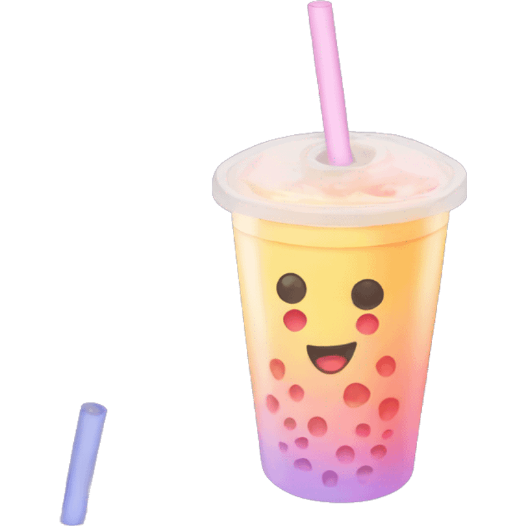 Pastel rainbow bubble tea  emoji