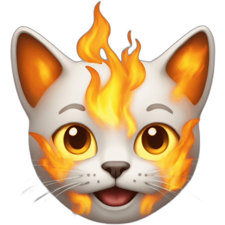 Cat on fire emoji