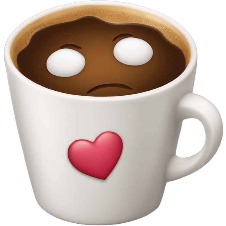 A cup of coffee with kisses on the side emoji