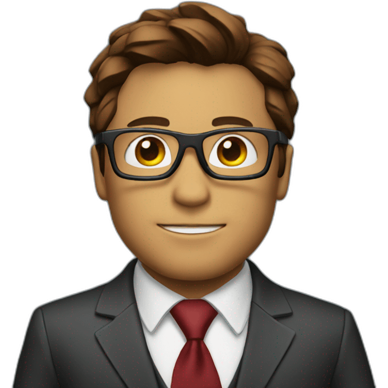 Ironman wearing a suit and glasses emoji