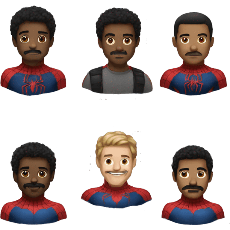 red cloth spiderman light skin black hair moustache emoji