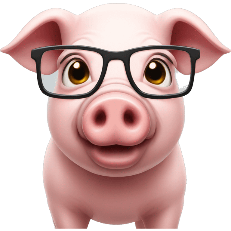 Pig with glasses emoji