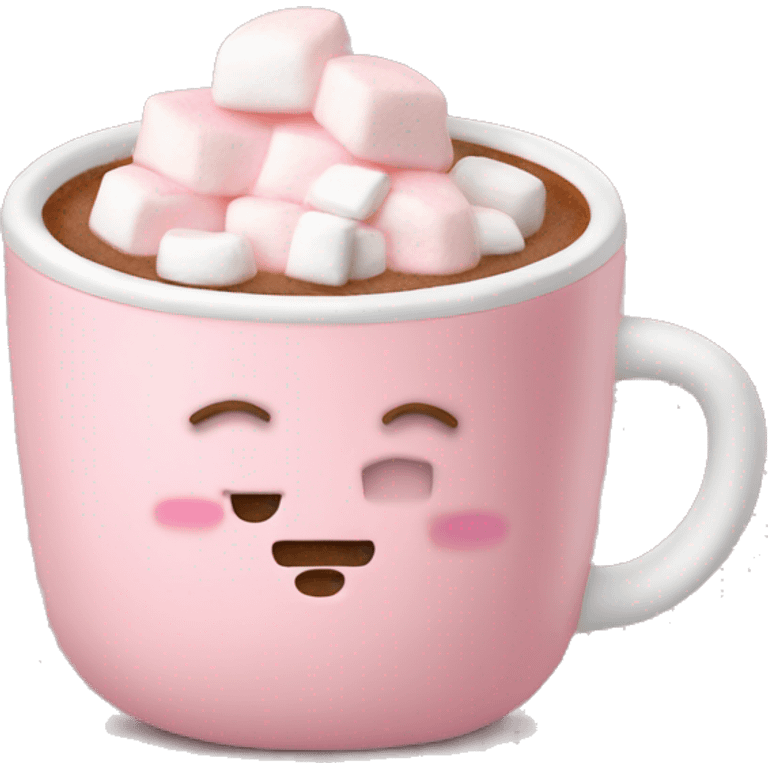 Light pink hot coco with marshmallows emoji