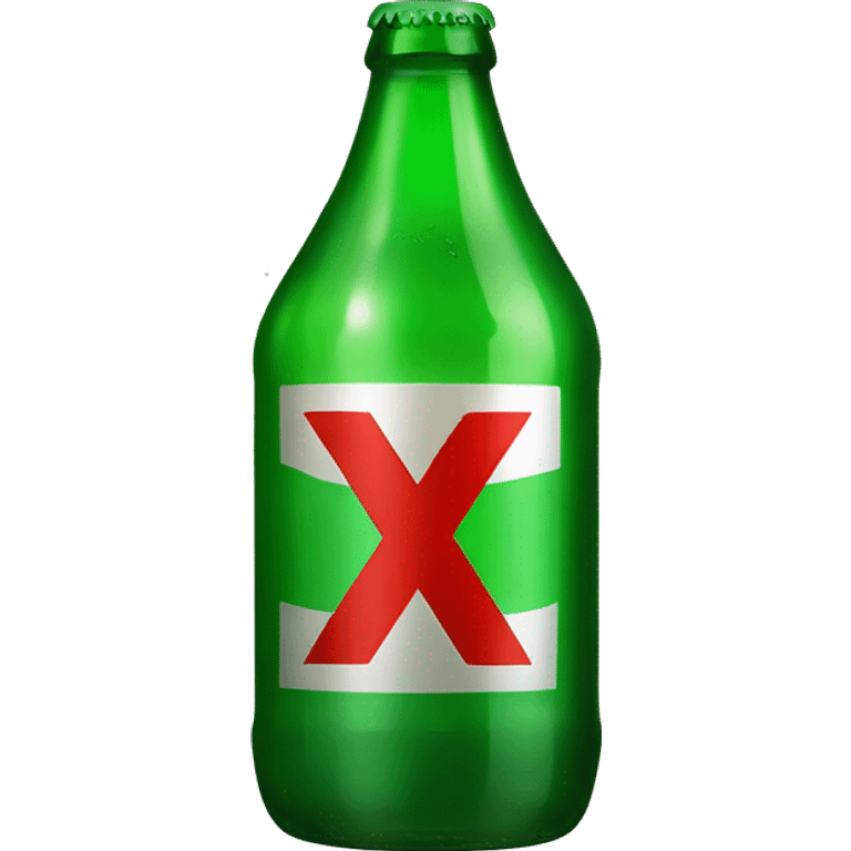 beer bottle green with 2 Red X's on front emoji