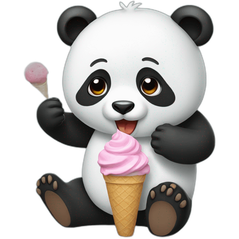 Panda eating ice cream emoji