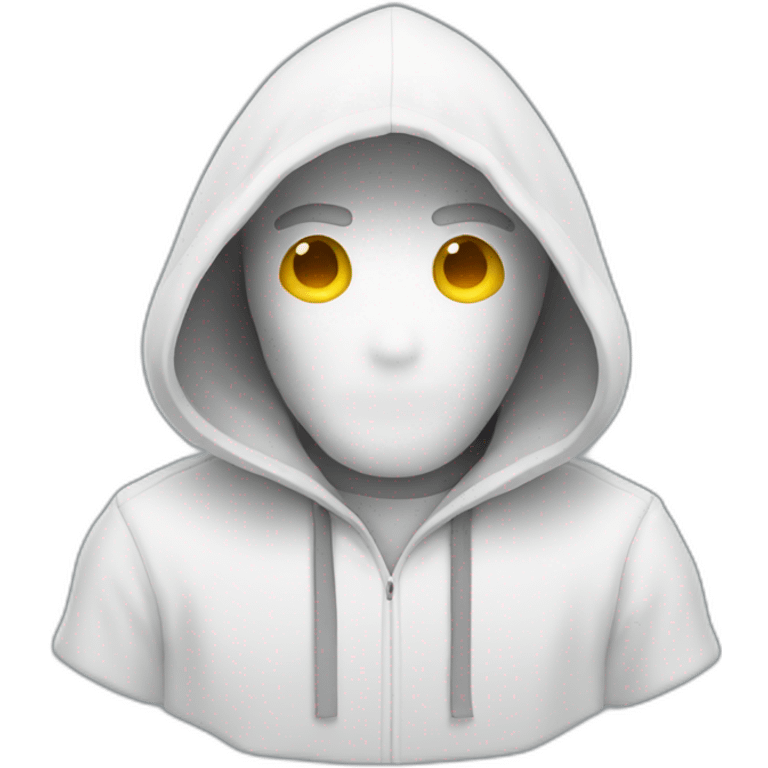 hooded man in white emoji