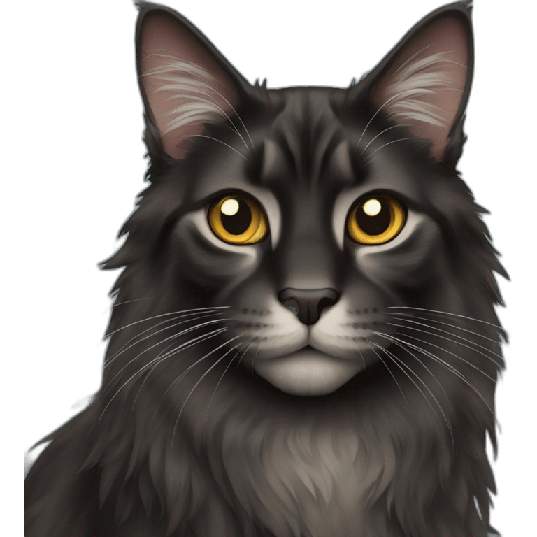 black mainecoon cat emoji