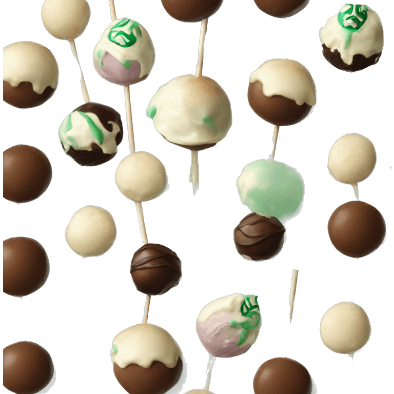 Realistic starbucks cake pops isolated. emoji