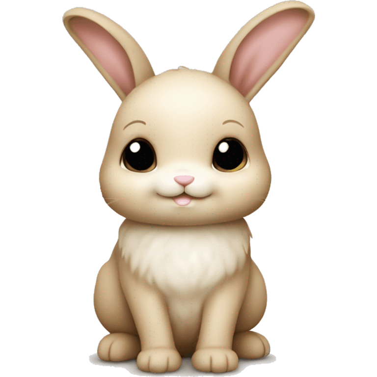 cute small bunny rabbit beige color emoji