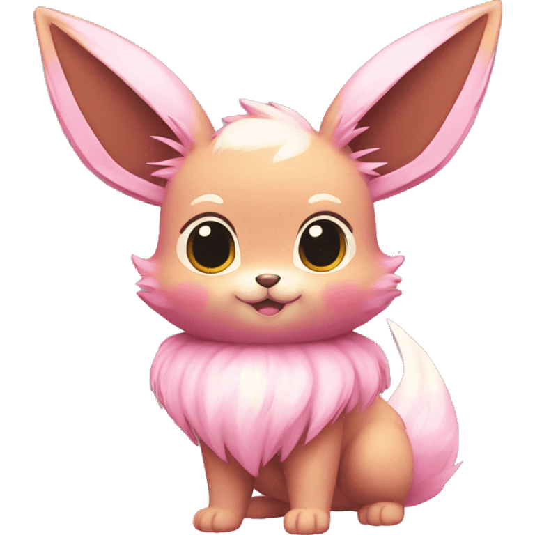 Kawaii Shiny Pink Eevee Full Body emoji