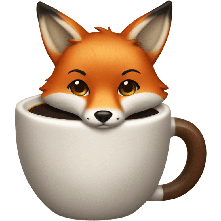 Fox drink coffee  emoji