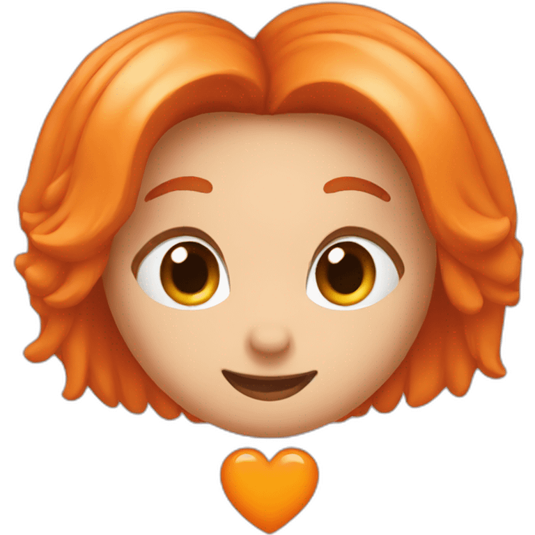 One orange heart emoji