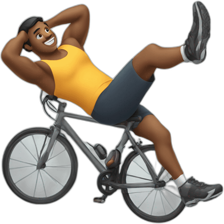 Man doing bicycle crunches emoji