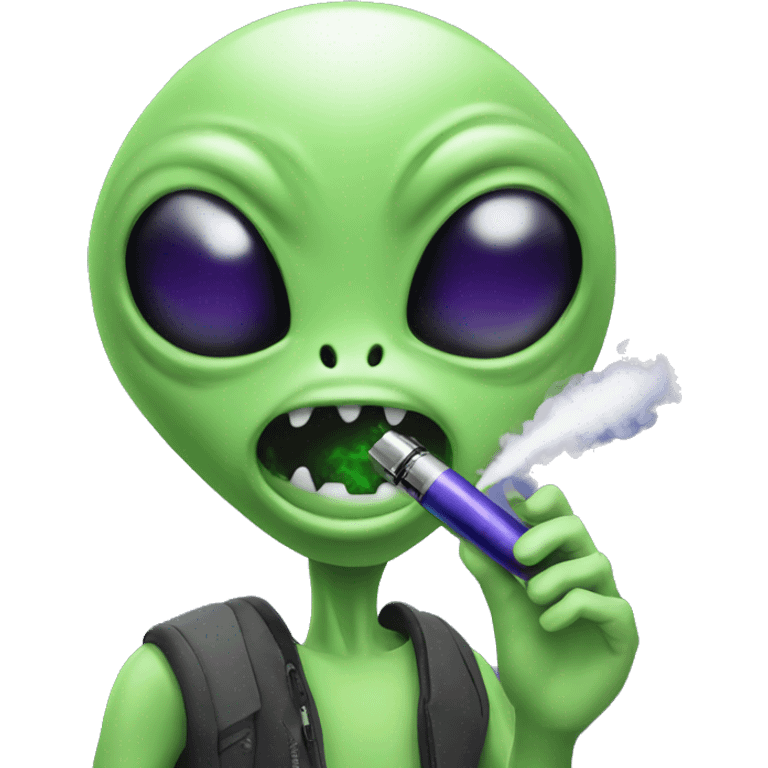 alien hitting vape pen emoji