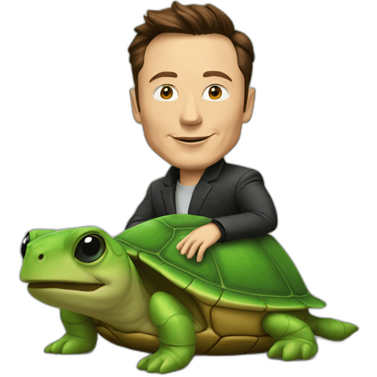 elon musk on a turttle emoji