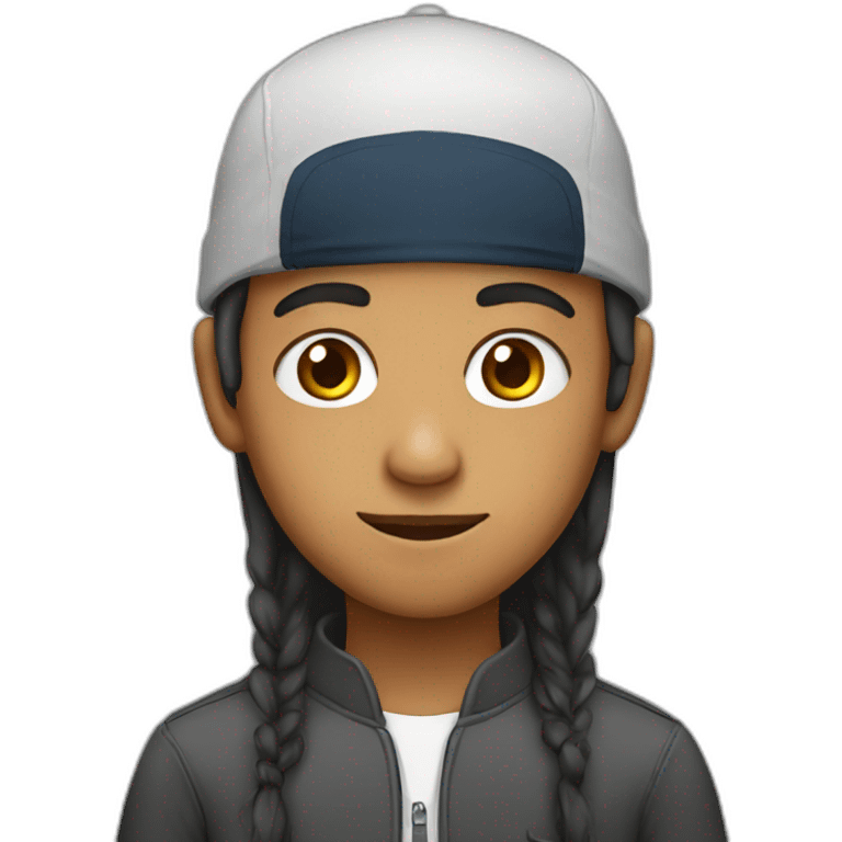 Muslim boy with long hair and a cap emoji