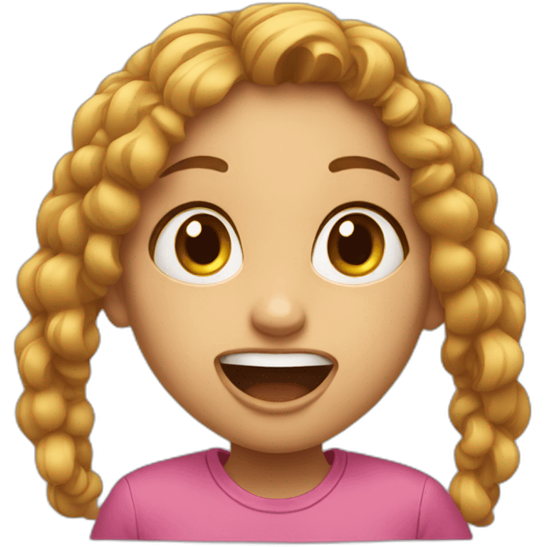 Girl with opened mouth emoji