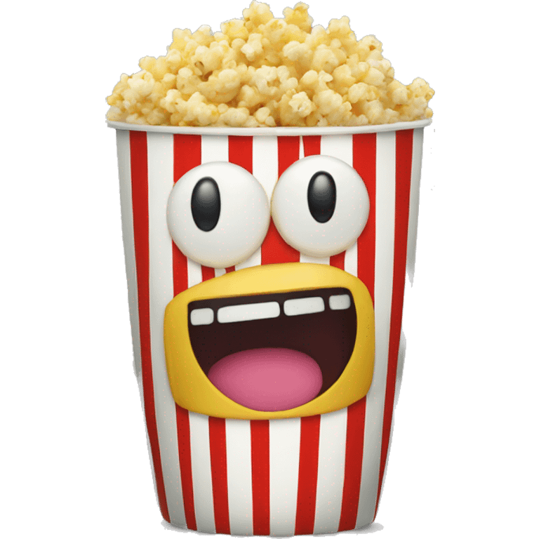 Popcorn in a striped cup with a TV emoji