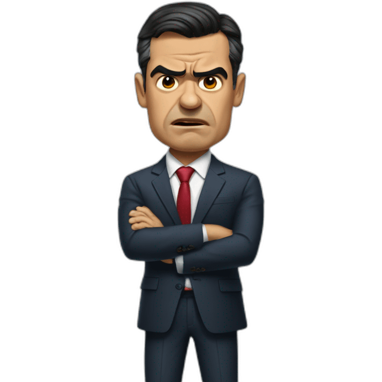 Pedro Sánchez angry in suit emoji