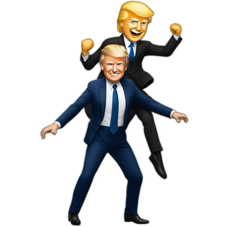 donald trump dancing with emmanuel macron emoji